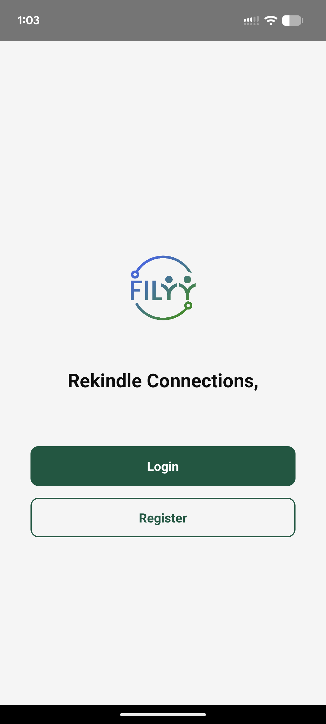 FILYY welcome screen